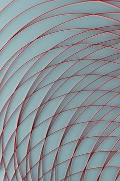 Modern energy abstract background with thin red curved lines, crossing, grid  Illustrazione stock