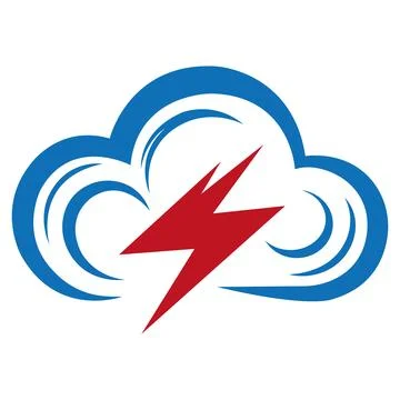 Modern Energy Cloud Thunder Bolt Logo Template Design Icon Vector. Stock Illustration