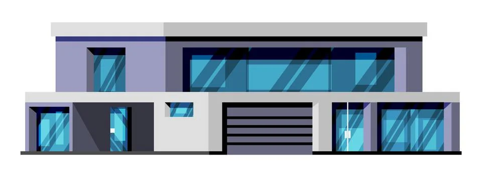 Modern Energy Efficient Building Isolated. Illustrazione stock