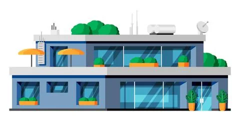 Modern Energy Efficient Building Isolated. Stock Illustration