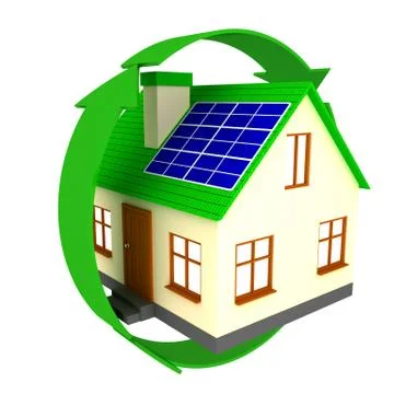 Modern energy-efficient house Illustrazione stock