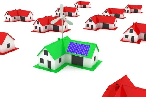 Modern energy-efficient house Stock Illustration