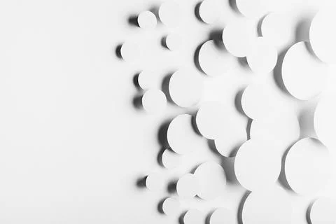 Modern energy motion mess pattern of white paper ovals different size in hard Stock Illustration