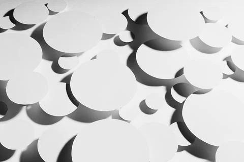 Modern energy motion swarm pattern of white paper ovals different size in har Stock Illustration