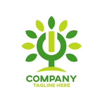 Modern Energy Tree logo Stock Illustration