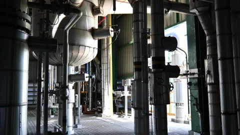 Modern Engineering Design of Chemical Processing Plant with Advanced Industrial  Vídeos de archivo 341317780