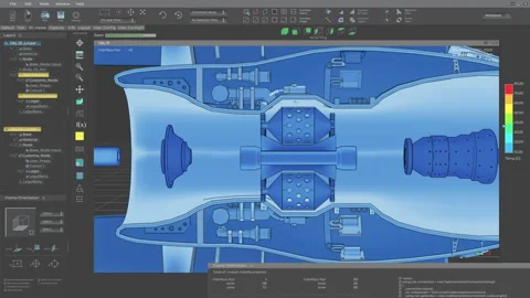 Modern engineering program interface for production of complex turbine details 動画素材 230040814