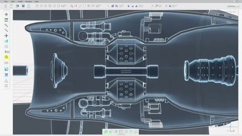 Modern engineering software visualises the automotive industry turbine details 動画素材 224848680