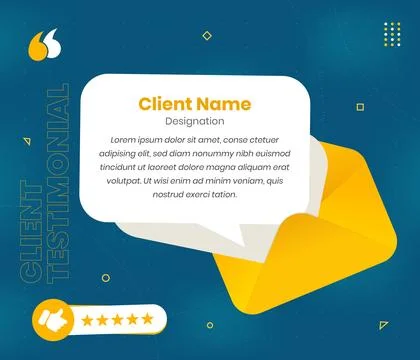 Modern Envelope Style Customer Review and Client Testimonial Social Media P.. Stockillustratie