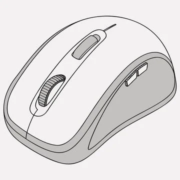 Modern Ergonomic Computer Mouse Vector Illustration Stock Illustration