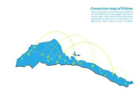 Modern of eritrea Map connections network design, Best Internet Concept of er Stock Illustration