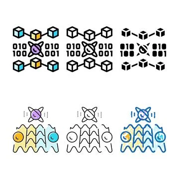 Modern error correction quantum technology color icon vector Stock Illustration