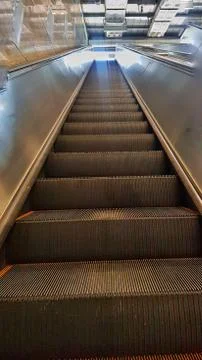 Modern escalator electronic system moving vintage filter Stock Photos