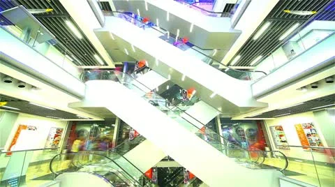 Modern Escalator Stock Footage 12317523