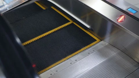 Modern escalator stairs moving up Stock Footage 124028264
