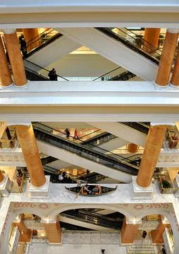 Modern escalators Stock Photos