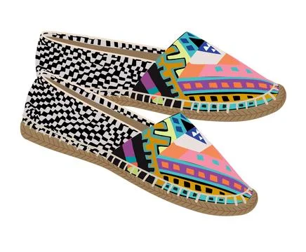 Modern Espadrilles shoes vector isolated on white. Stock Illustration