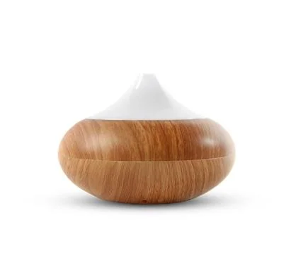Modern essential oil diffuser on white background Stock Photos