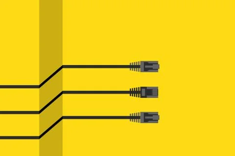 Modern Ethernet Cables Concept Stock Illustration