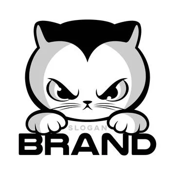 Modern evil cat logo Stock Illustration