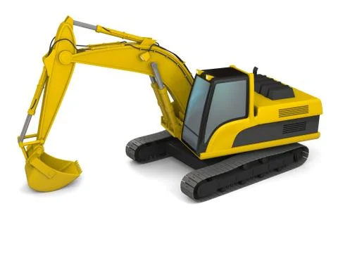 Modern excavator illustration Stock Illustration