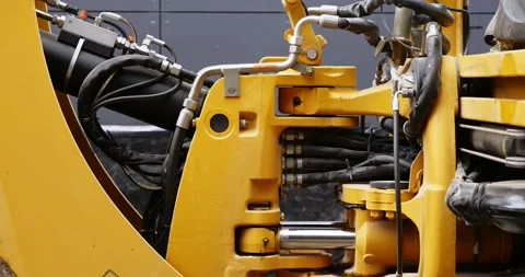 Modern excavator is  working on a construction site Stock Footage 89932119