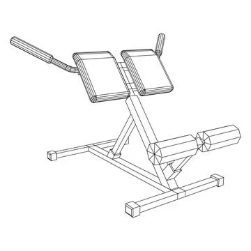Modern exercise machine for the back and abs. Hyperextension simulator. Stock Illustration