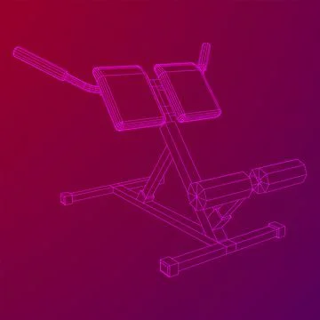 Modern exercise machine for the back and abs. Hyperextension simulator. Illustrazione stock