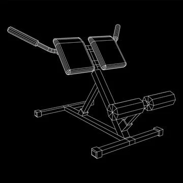 Modern exercise machine for the back and abs. Hyperextension simulator. Stock Illustration