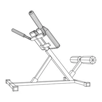 Modern exercise machine for the back and abs. Hyperextension simulator. Stock Illustration