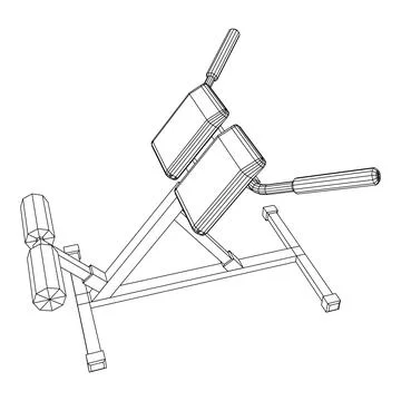 Modern exercise machine for the back and abs. Hyperextension simulator. Stock Illustration