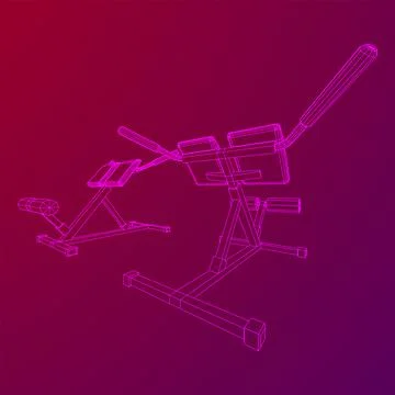 Modern exercise machine for the back and abs. Hyperextension simulator. Stock Illustration