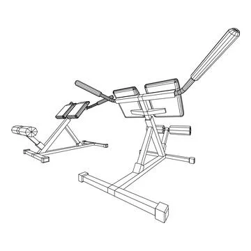 Modern exercise machine for the back and abs. Hyperextension simulator. Stock Illustration