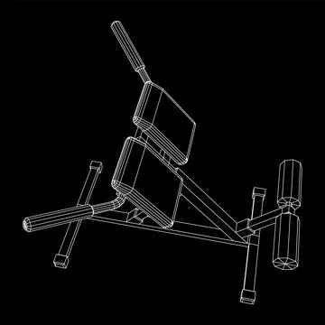 Modern exercise machine for the back and abs. Hyperextension simulator. Stock Illustration