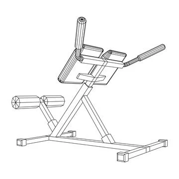 Modern exercise machine for the back and abs. Hyperextension simulator. Stock Illustration