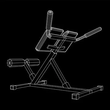 Modern exercise machine for the back and abs. Hyperextension simulator. Stock Illustration