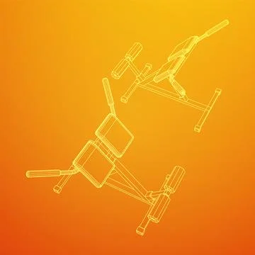 Modern exercise machine for the back and abs. Hyperextension simulator. Stock Illustration