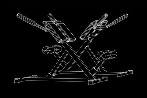 Modern exercise machine for the back and abs. Hyperextension simulator. Stock Illustration