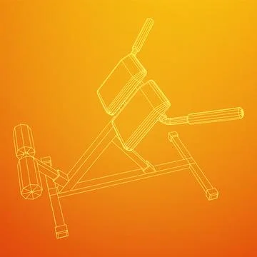 Modern exercise machine for the back and abs. Hyperextension simulator. Illustrazione stock