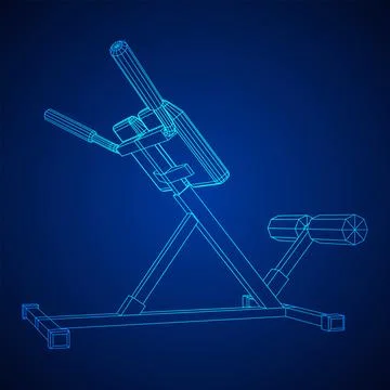 Modern exercise machine for the back and abs. Hyperextension simulator. Stock Illustration