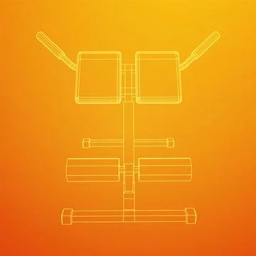 Modern exercise machine for the back and abs. Hyperextension simulator. Stock Illustration