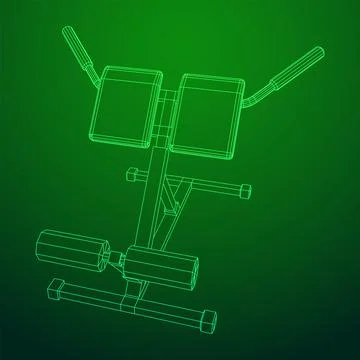 Modern exercise machine for the back and abs. Hyperextension simulator. Illustrazione stock