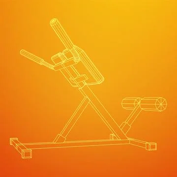 Modern exercise machine for the back and abs. Hyperextension simulator. Stock Illustration