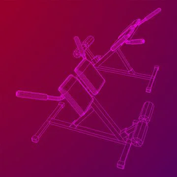 Modern exercise machine for the back and abs. Hyperextension simulator. Stock Illustration