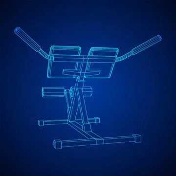 Modern exercise machine for the back and abs. Hyperextension simulator. Stock Illustration