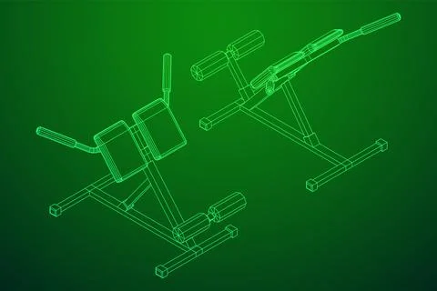 Modern exercise machine for the back and abs. Hyperextension simulator. Stock Illustration