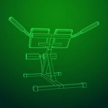 Modern exercise machine for the back and abs. Hyperextension simulator. Stock Illustration