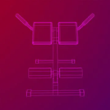 Modern exercise machine for the back and abs. Hyperextension simulator. Stock Illustration