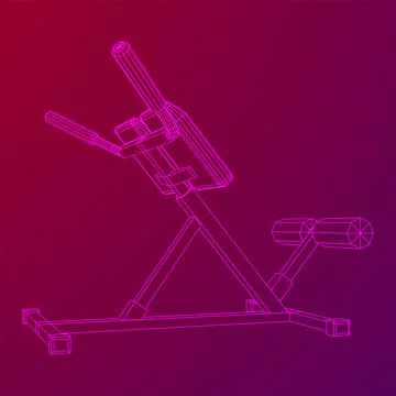 Modern exercise machine for the back and abs. Hyperextension simulator. Illustrazione stock