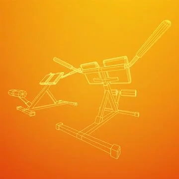Modern exercise machine for the back and abs. Hyperextension simulator. Stock Illustration